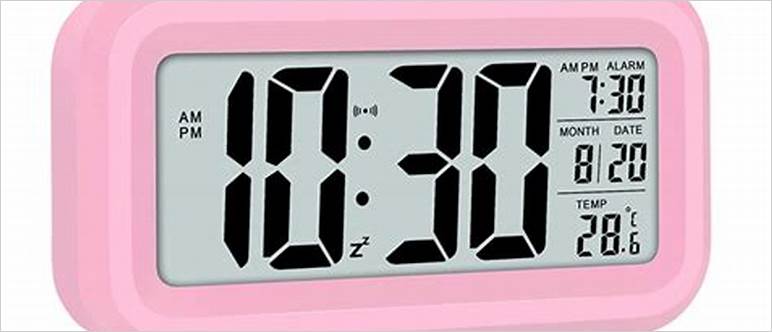 Pink digital alarm clock